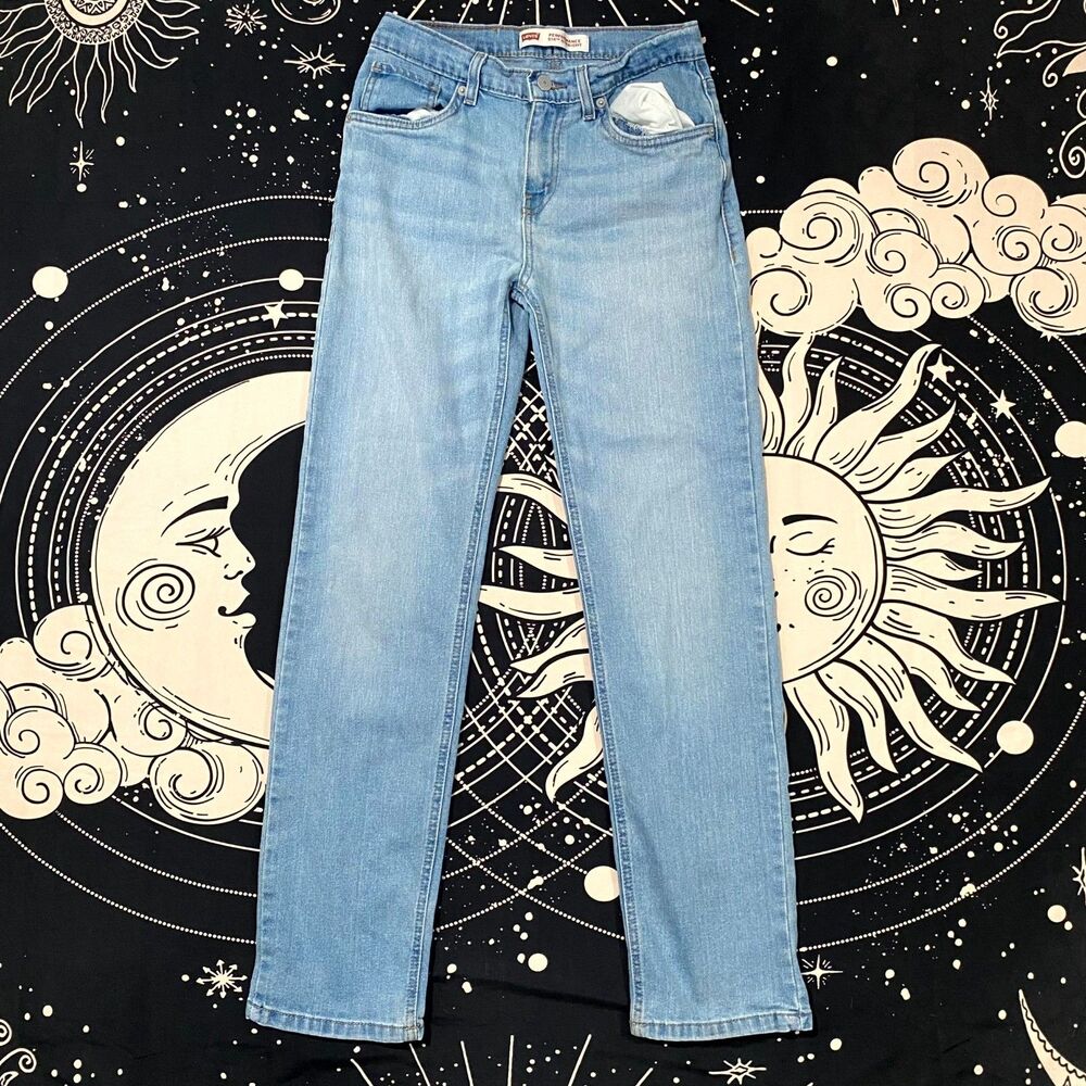 Levi's 514 Jeans Women's 16 Blue Cotton Denim Straight Faded Travel Workwear